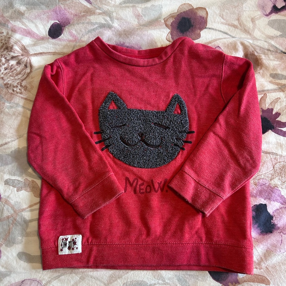 Zara Cat Sweatshirt Red